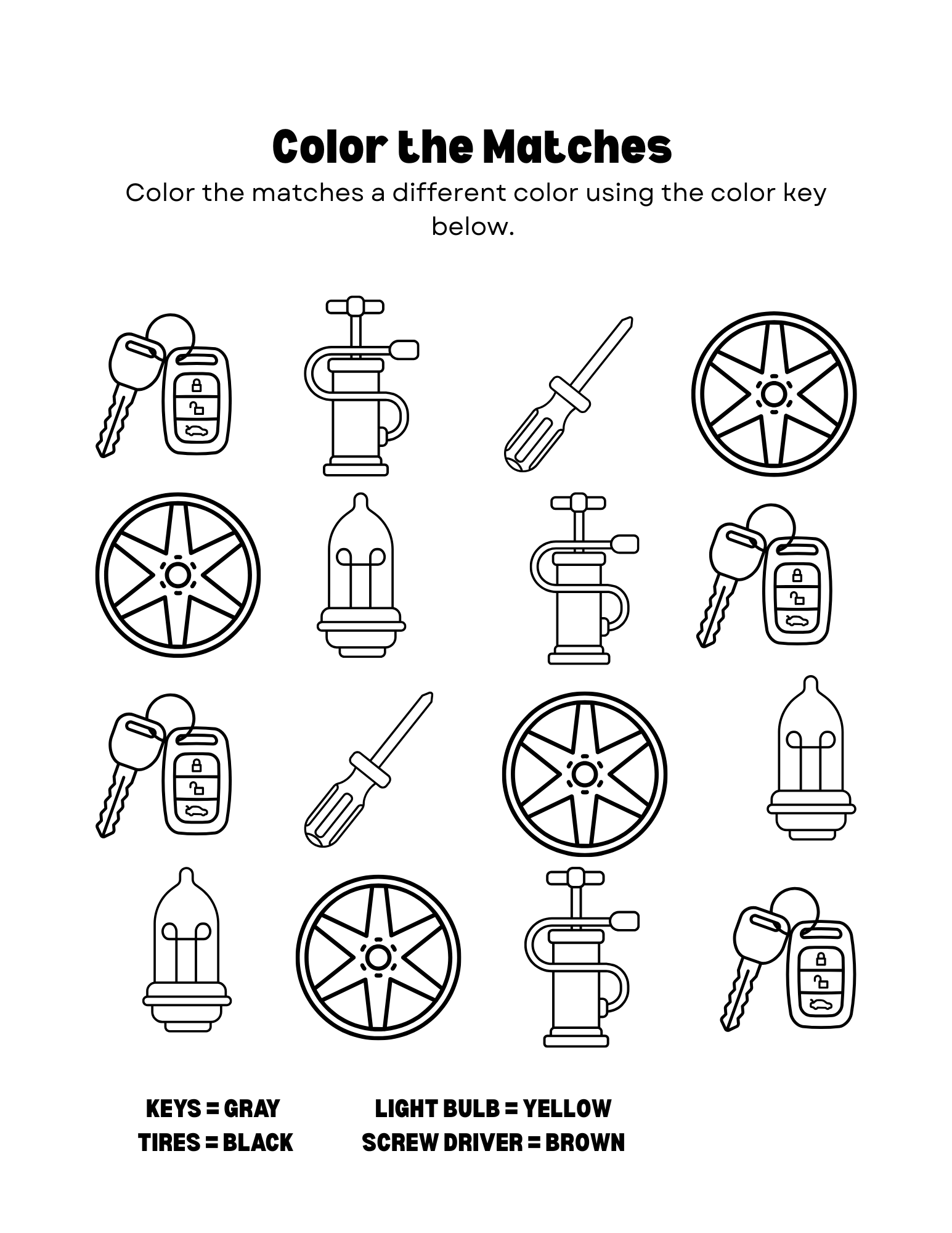 Color the Car Parts